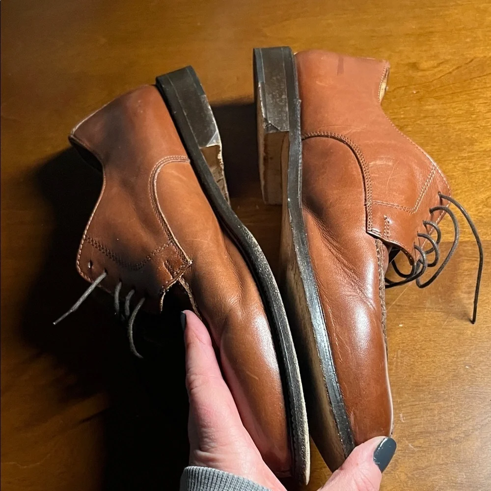 Alfani Chestnut Leather Men's Derbys